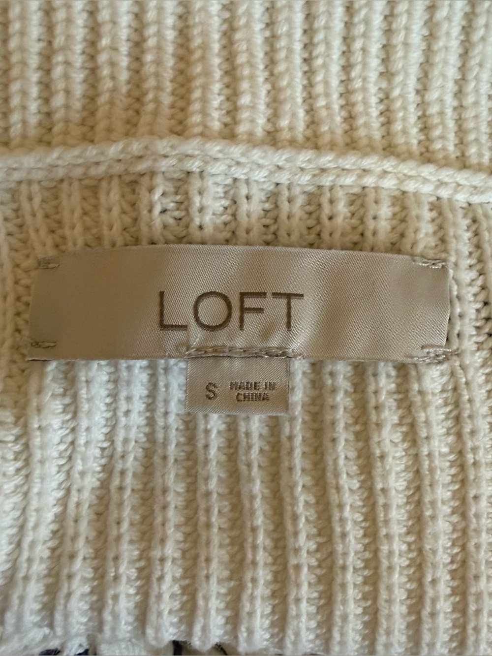 LOFT Women's Nautical Navy & White Stripe Lace Up Sweater Women’s Size Small - Picture 15 of 16